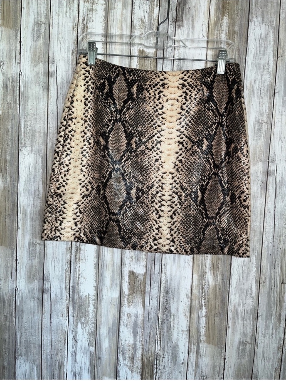 Entro Snake Print Mini Skirt Size Medium Neutral Python Print Boutique